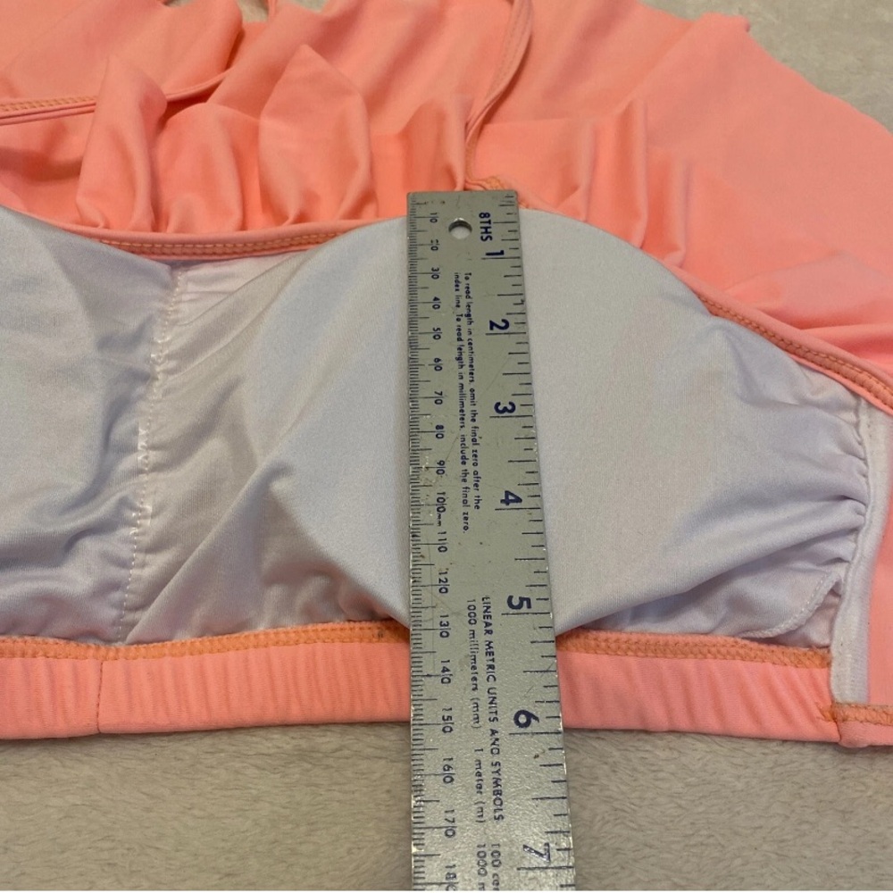 Peach Ruffle Halter Bikini Top - Picture 11 of 12